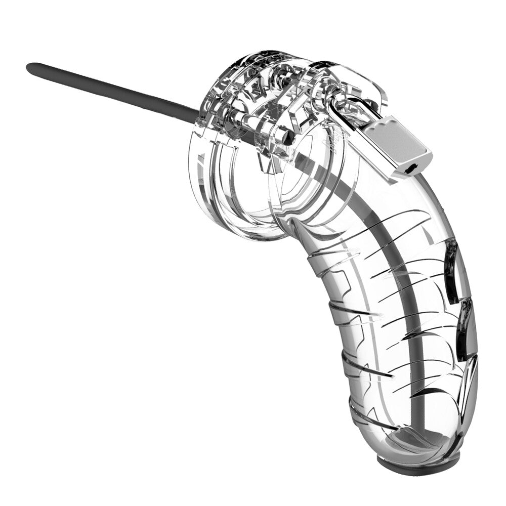 Vibrators, Sex Toy Kits and Sex Toys at Cloud9Adults - Man Cage 16 Male 4.5 Inch Clear Chastity Cage With Urethal Sound - Buy Sex Toys Online