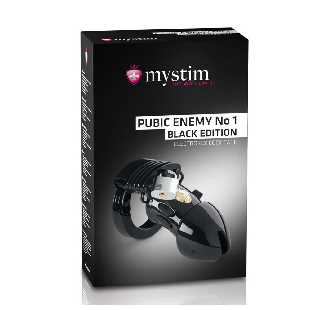 Vibrators, Sex Toy Kits and Sex Toys at Cloud9Adults - MyStim Pubic Enemy No 1 Black Edition EStim Cock Cage - Buy Sex Toys Online