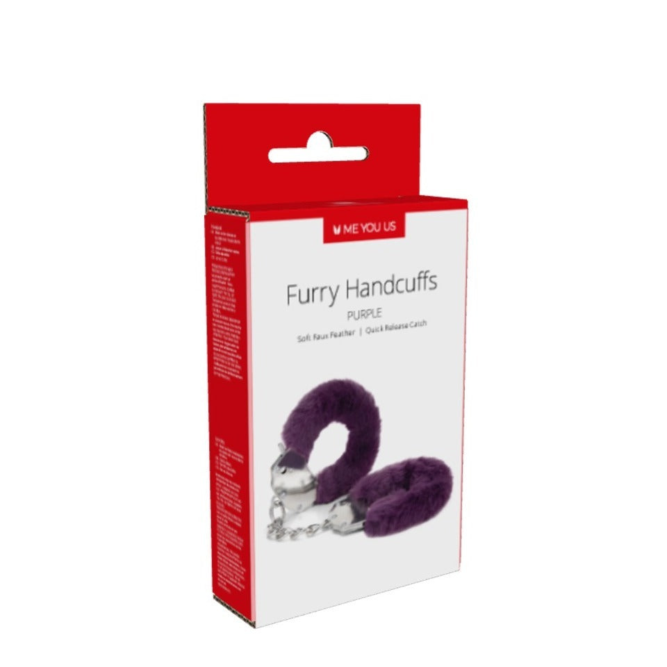 Vibrators, Sex Toy Kits and Sex Toys at Cloud9Adults - Me You Us Furry Handcuffs Purple - Buy Sex Toys Online