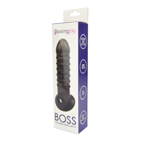 Vibrators, Sex Toy Kits and Sex Toys at Cloud9Adults - Loving Joy Boss Textured Penis Sleeve with Ball Loop - Buy Sex Toys Online