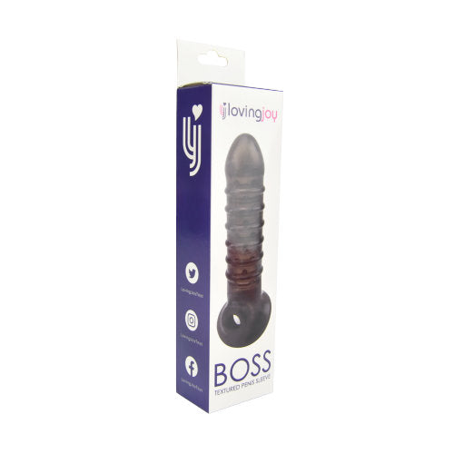 Vibrators, Sex Toy Kits and Sex Toys at Cloud9Adults - Loving Joy Boss Textured Penis Sleeve with Ball Loop - Buy Sex Toys Online