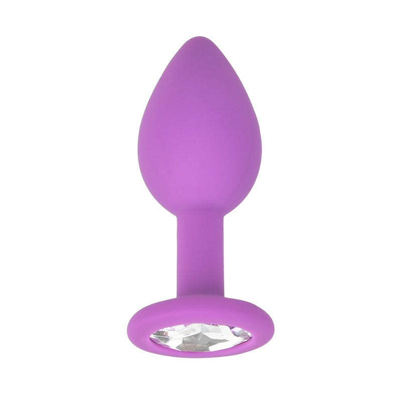 Vibrators, Sex Toy Kits and Sex Toys at Cloud9Adults - Loving Joy Jewelled Silicone Butt Plug Purple -Small - Buy Sex Toys Online