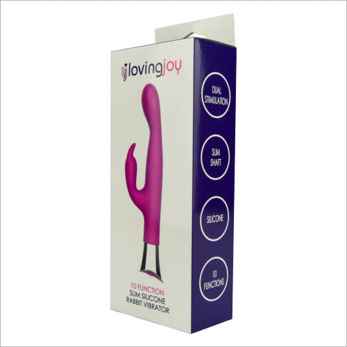 Vibrators, Sex Toy Kits and Sex Toys at Cloud9Adults - Loving Joy 10 Function Slim Silicone Rabbit Vibrator Purple - Buy Sex Toys Online