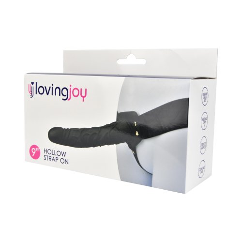 Vibrators, Sex Toy Kits and Sex Toys at Cloud9Adults - Loving Joy 9 Inch Hollow Strap On Black - Buy Sex Toys Online