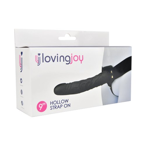 Vibrators, Sex Toy Kits and Sex Toys at Cloud9Adults - Loving Joy 9 Inch Hollow Strap On Black - Buy Sex Toys Online