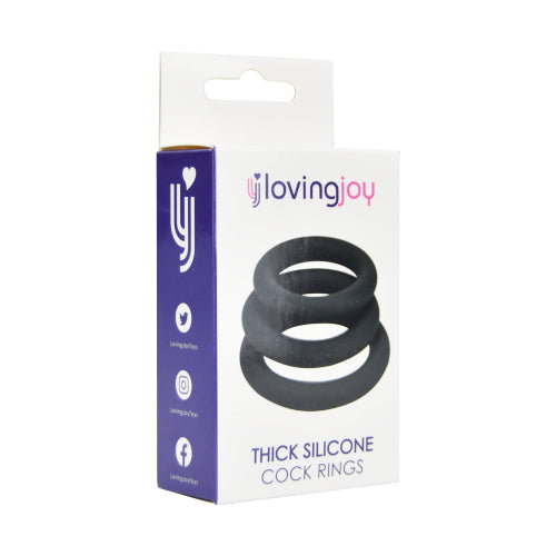 Vibrators, Sex Toy Kits and Sex Toys at Cloud9Adults - Loving Joy Thick Silicone Cock Rings 3 Pack Grey - Buy Sex Toys Online