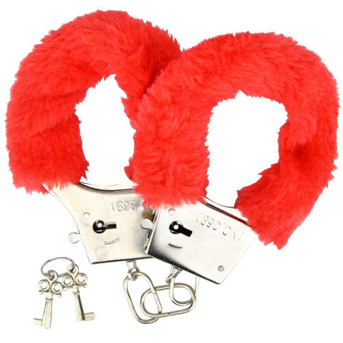 Vibrators, Sex Toy Kits and Sex Toys at Cloud9Adults - Loving Joy Furry Handcuffs Red - Buy Sex Toys Online