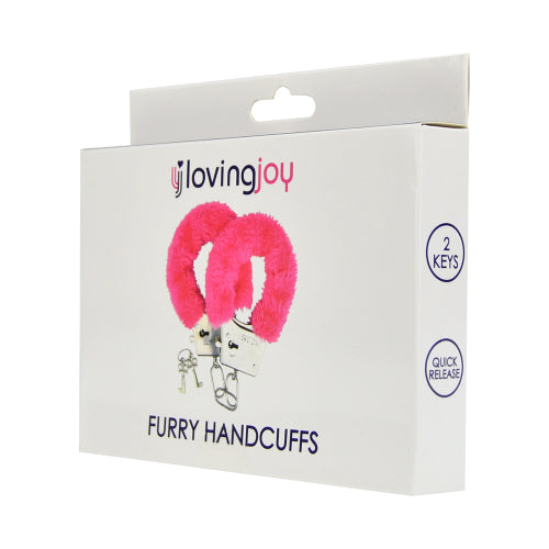 Vibrators, Sex Toy Kits and Sex Toys at Cloud9Adults - Loving Joy Furry Handcuffs Pink - Buy Sex Toys Online