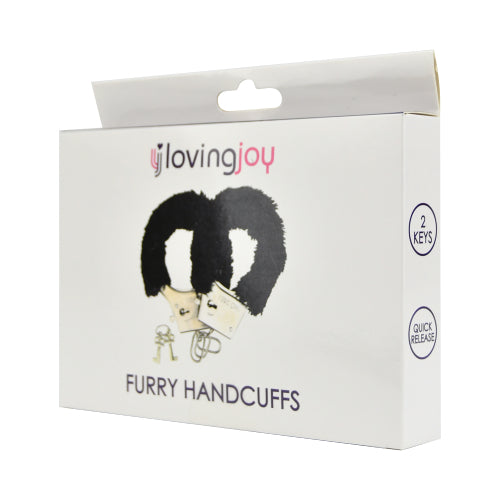 Vibrators, Sex Toy Kits and Sex Toys at Cloud9Adults - Loving Joy Furry Handcuffs Black - Buy Sex Toys Online