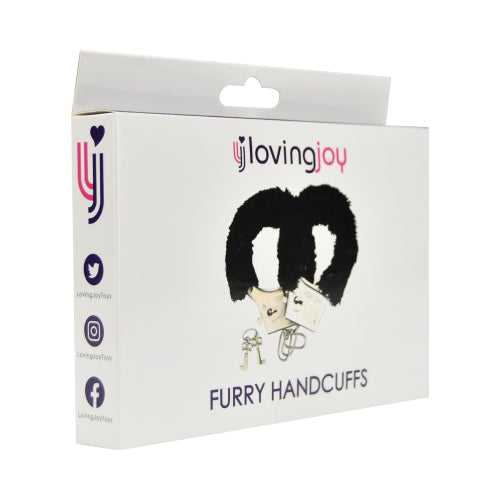 Vibrators, Sex Toy Kits and Sex Toys at Cloud9Adults - Loving Joy Furry Handcuffs Black - Buy Sex Toys Online