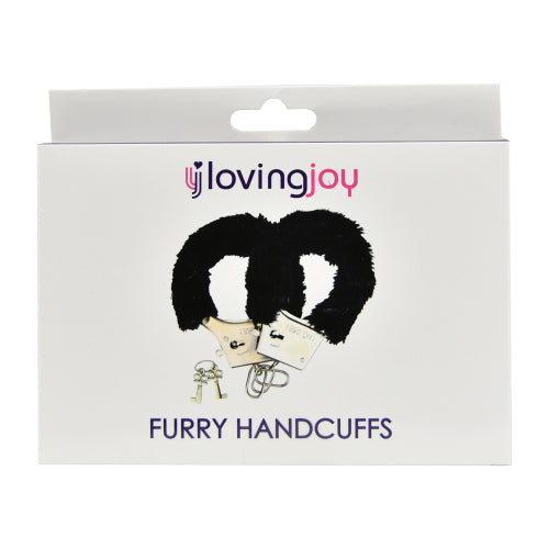 Vibrators, Sex Toy Kits and Sex Toys at Cloud9Adults - Loving Joy Furry Handcuffs Black - Buy Sex Toys Online