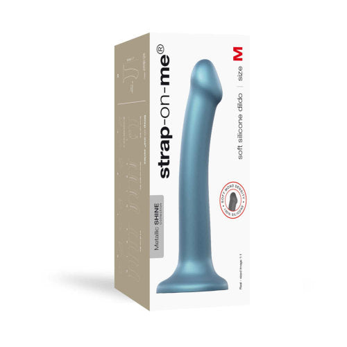 Vibrators, Sex Toy Kits and Sex Toys at Cloud9Adults - Strap-on-Me Duck Egg Blue Metallic Shine Mono Density Dildo Medium - Buy Sex Toys Online