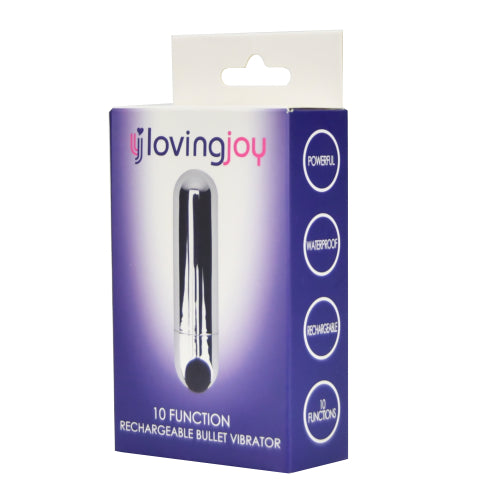 Vibrators, Sex Toy Kits and Sex Toys at Cloud9Adults - Loving Joy 10 Function Rechargeable Bullet Vibrator Silver - Buy Sex Toys Online
