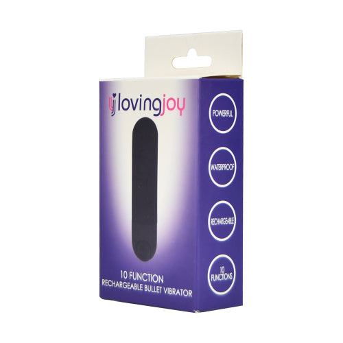 Vibrators, Sex Toy Kits and Sex Toys at Cloud9Adults - Loving Joy 10 Function Rechargeable Bullet Vibrator Black - Buy Sex Toys Online