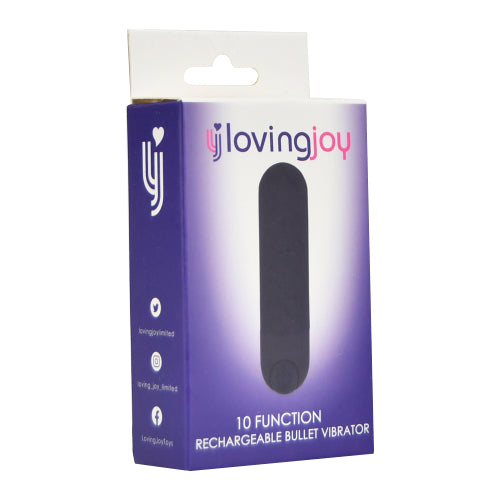 Vibrators, Sex Toy Kits and Sex Toys at Cloud9Adults - Loving Joy 10 Function Rechargeable Bullet Vibrator Black - Buy Sex Toys Online