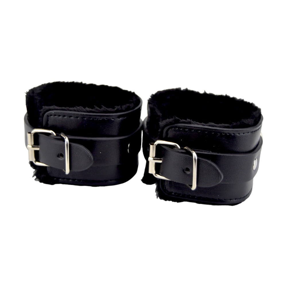 Vibrators, Sex Toy Kits and Sex Toys at Cloud9Adults - Bound to Please Furry Plush Wrist Cuffs Black - Buy Sex Toys Online