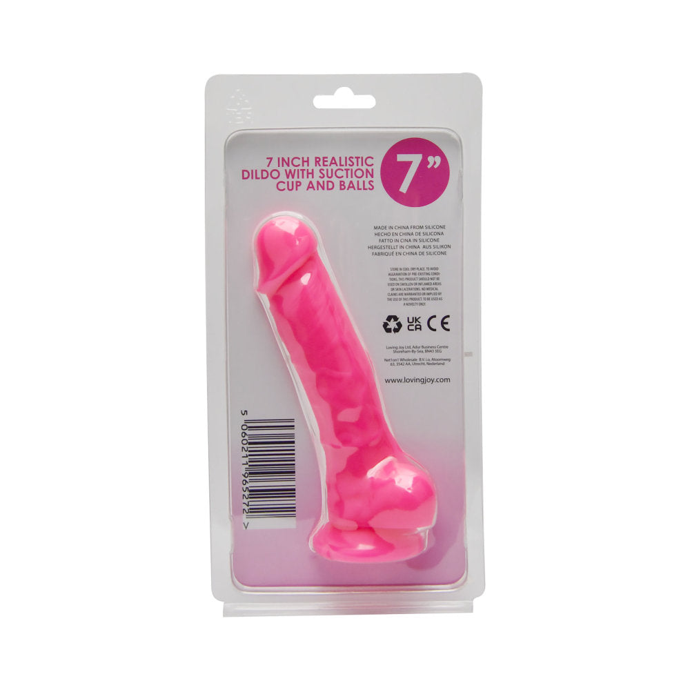 Vibrators, Sex Toy Kits and Sex Toys at Cloud9Adults - Loving Joy 7 Inch Realistic Silicone Dildo with Suction Cup and Balls Pink - Buy Sex Toys Online