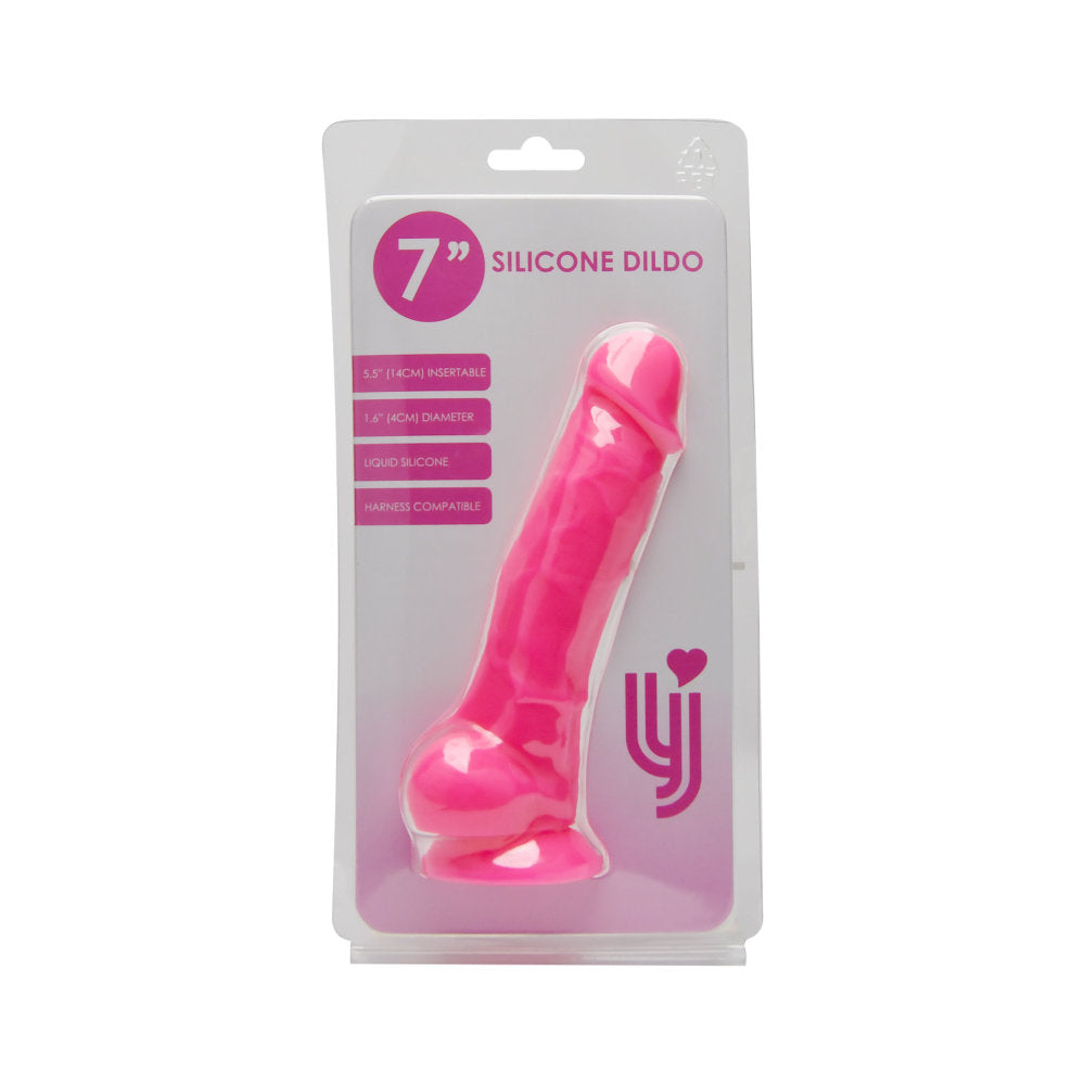 Vibrators, Sex Toy Kits and Sex Toys at Cloud9Adults - Loving Joy 7 Inch Realistic Silicone Dildo with Suction Cup and Balls Pink - Buy Sex Toys Online