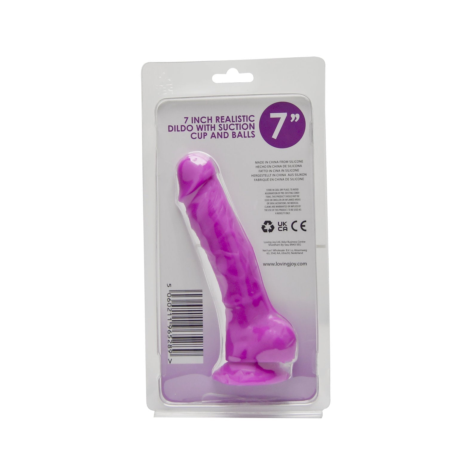 Vibrators, Sex Toy Kits and Sex Toys at Cloud9Adults - Loving Joy 8 Inch Realistic Silicone Dildo with Suction Cup and Balls Purple - Buy Sex Toys Online