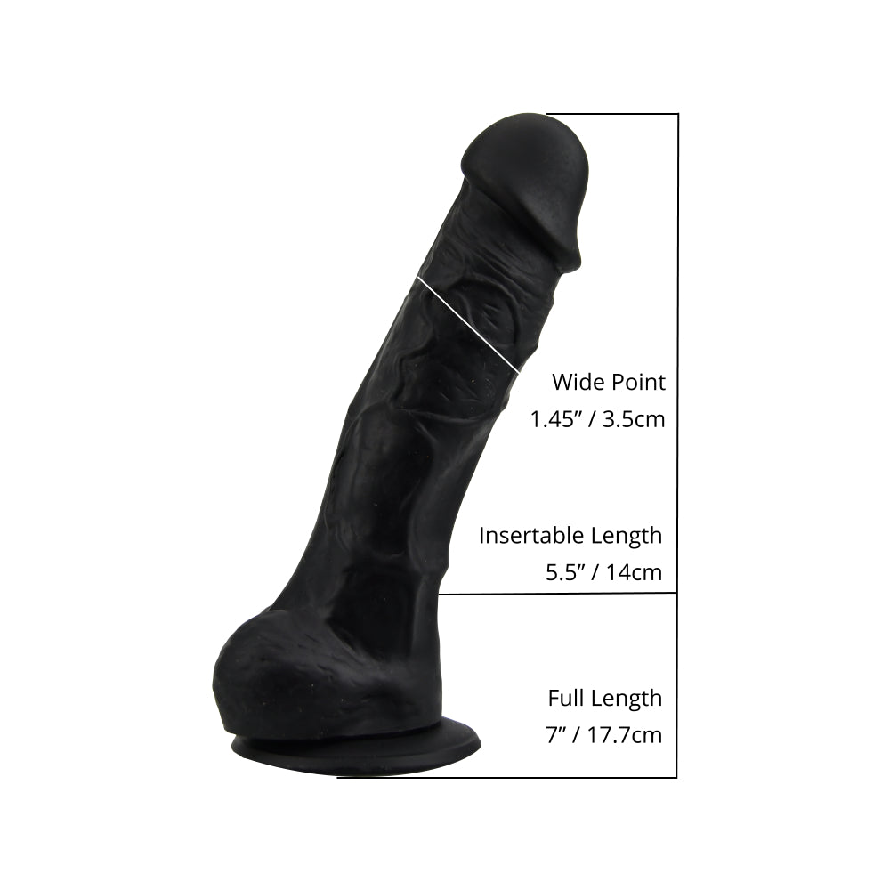Vibrators, Sex Toy Kits and Sex Toys at Cloud9Adults - Loving Joy 7 Inch Realistic Silicone Dildo with Suction Cup and Balls Black - Buy Sex Toys Online