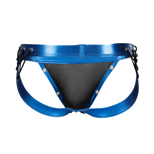 Vibrators, Sex Toy Kits and Sex Toys at Cloud9Adults - C4M Desire Jockstrap Blue Leatherette Small - Buy Sex Toys Online