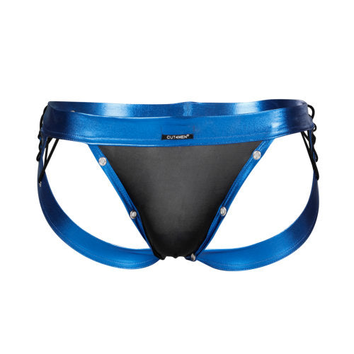 Vibrators, Sex Toy Kits and Sex Toys at Cloud9Adults - C4M Desire Jockstrap Blue Leatherette Small - Buy Sex Toys Online