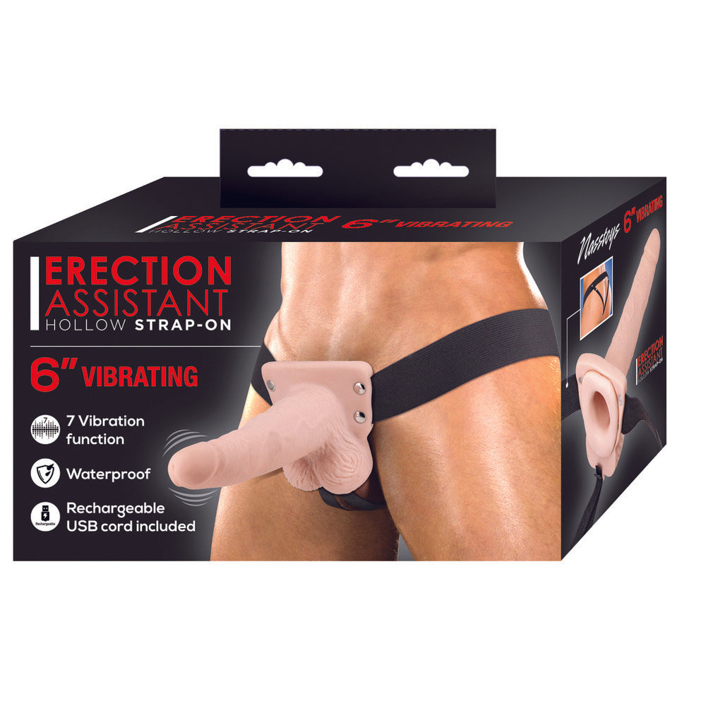 Vibrators, Sex Toy Kits and Sex Toys at Cloud9Adults - Erection Assistant Hollow Vibrating StrapOn 6 inch Flesh Pink - Buy Sex Toys Online