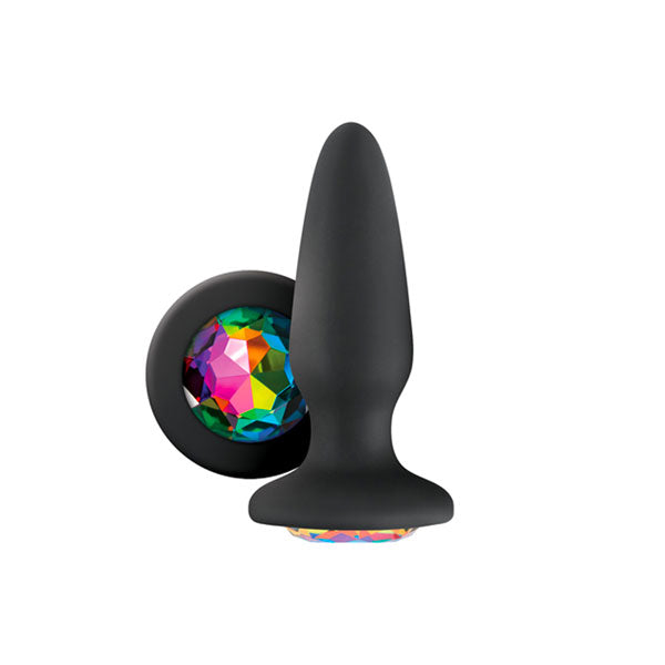 Vibrators, Sex Toy Kits and Sex Toys at Cloud9Adults - Glams Silicone Rainbow Gem Butt Plug Black - Buy Sex Toys Online