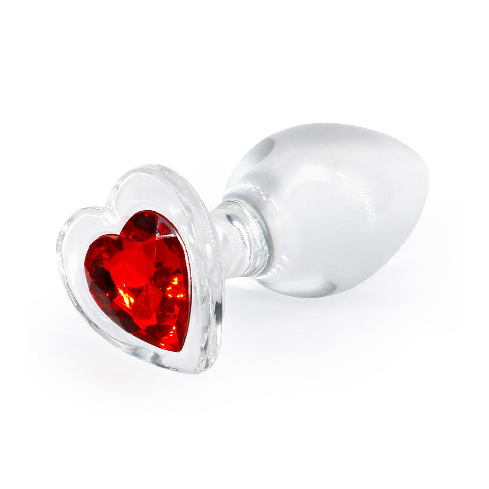 Vibrators, Sex Toy Kits and Sex Toys at Cloud9Adults - Crystal Desires Glass Heart Medium Butt Plug - Buy Sex Toys Online