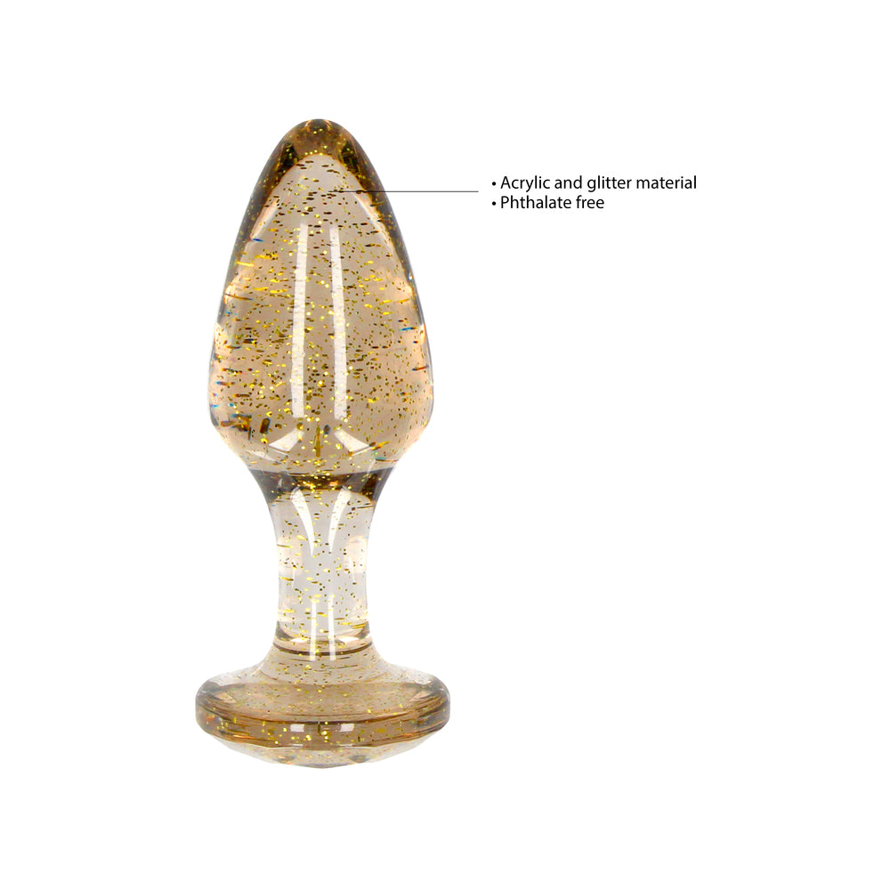 Vibrators, Sex Toy Kits and Sex Toys at Cloud9Adults - Ouch Golden Glitter Acrylic Butt Plug Set - Buy Sex Toys Online