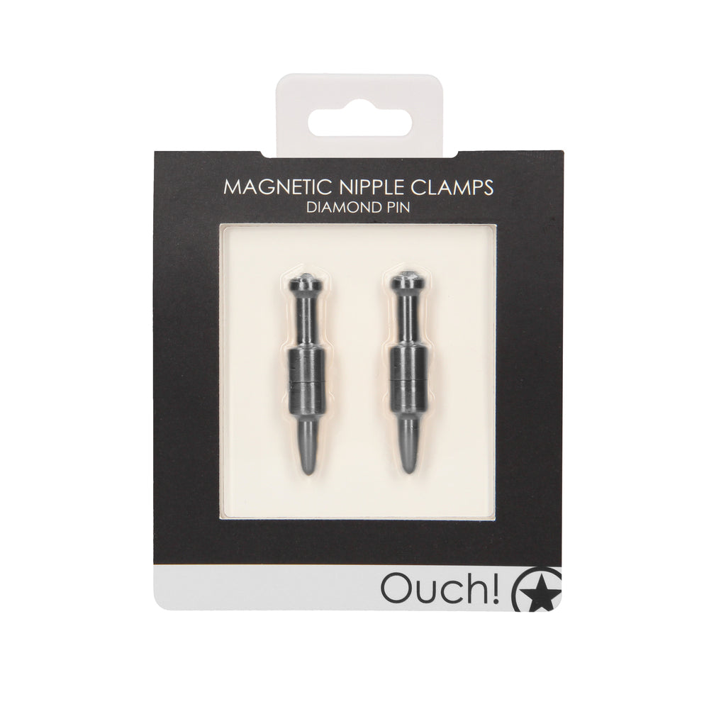 Vibrators, Sex Toy Kits and Sex Toys at Cloud9Adults - Ouch Magnetic Nipple Clamps Diamond Pin Grey - Buy Sex Toys Online