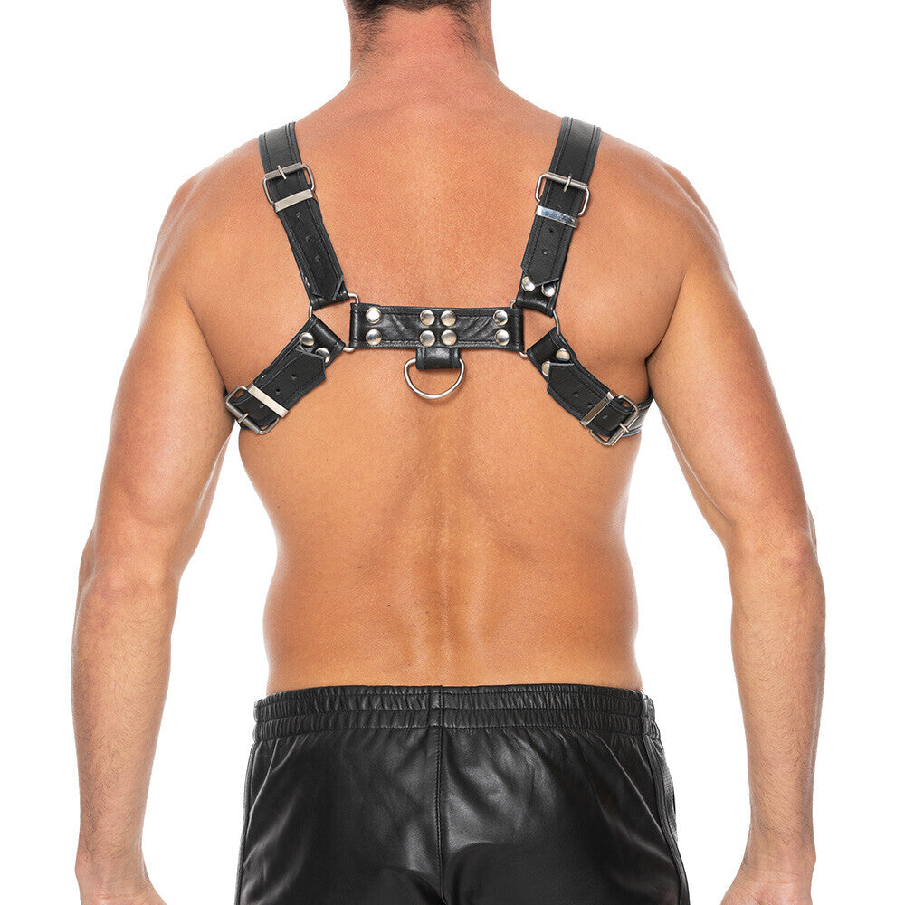 Vibrators, Sex Toy Kits and Sex Toys at Cloud9Adults - Ouch Chest Bulldog Harness Black Large to Xlarge - Buy Sex Toys Online