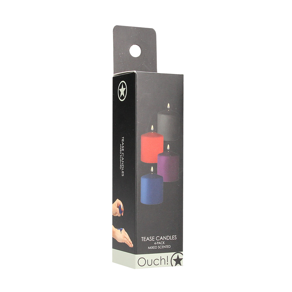 Vibrators, Sex Toy Kits and Sex Toys at Cloud9Adults - Ouch 4 Pack Of Mixed Scented Tease Candles - Buy Sex Toys Online