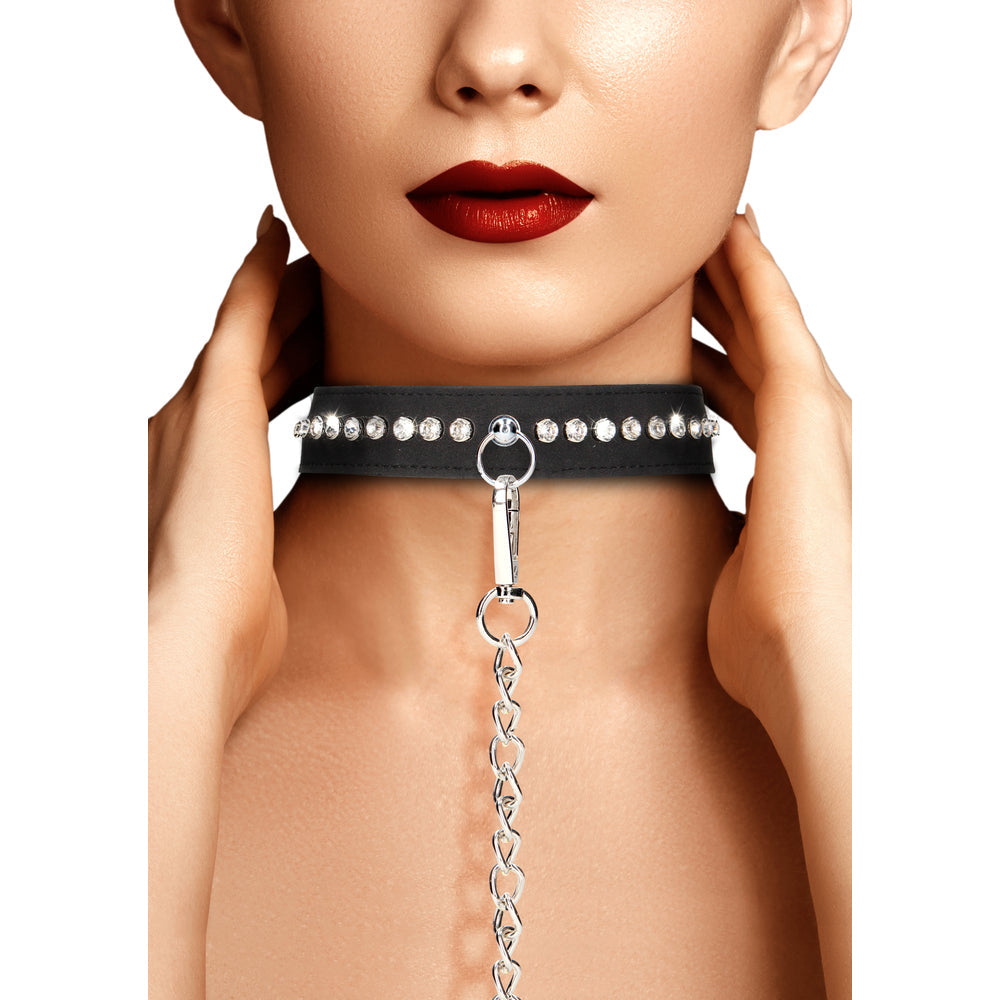 Vibrators, Sex Toy Kits and Sex Toys at Cloud9Adults - Ouch Diamond Studded Collar With Leash - Buy Sex Toys Online