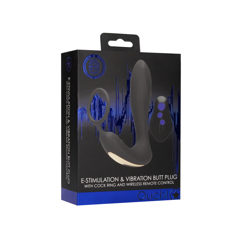 Vibrators, Sex Toy Kits and Sex Toys at Cloud9Adults - Ouch E Stimulation And Vibration Butt Plug And Cock Ring - Buy Sex Toys Online