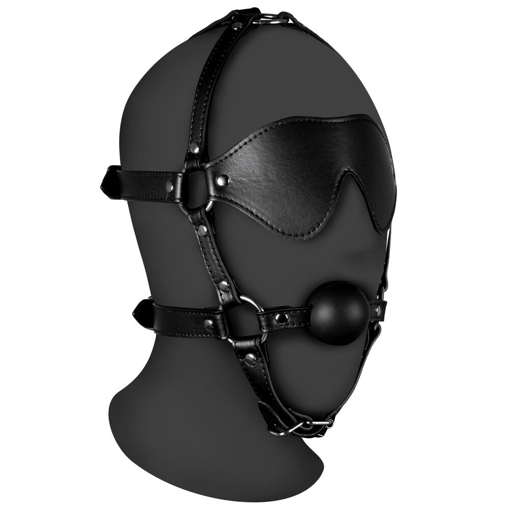 Vibrators, Sex Toy Kits and Sex Toys at Cloud9Adults - Ouch Xtreme Blindfolded Harness With Solid Ball Gag - Buy Sex Toys Online
