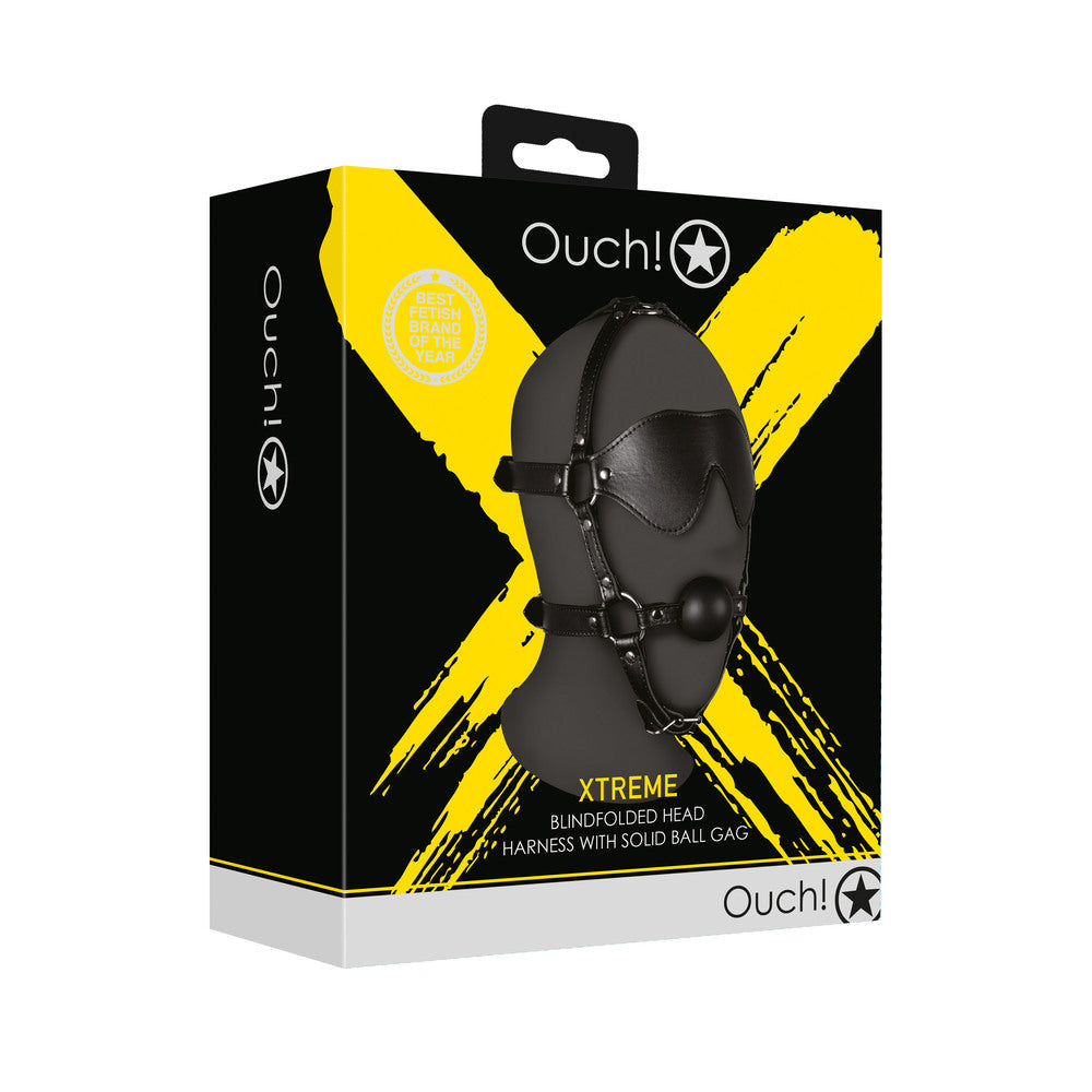 Vibrators, Sex Toy Kits and Sex Toys at Cloud9Adults - Ouch Xtreme Blindfolded Harness With Solid Ball Gag - Buy Sex Toys Online