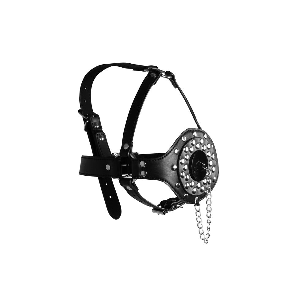 Vibrators, Sex Toy Kits and Sex Toys at Cloud9Adults - Open Mouth Gag Head Harness with Plug Stopper - Buy Sex Toys Online