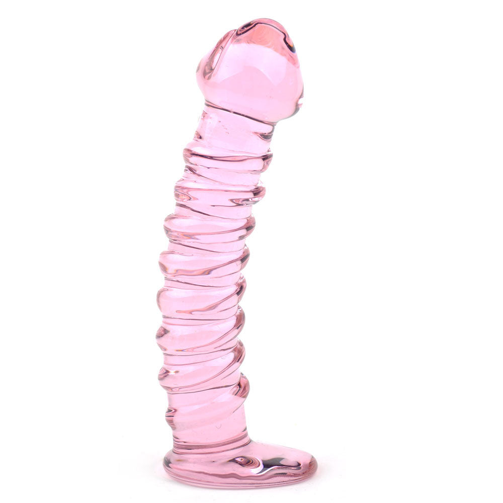 Vibrators, Sex Toy Kits and Sex Toys at Cloud9Adults - Textured Pink Glass Dildo - Buy Sex Toys Online