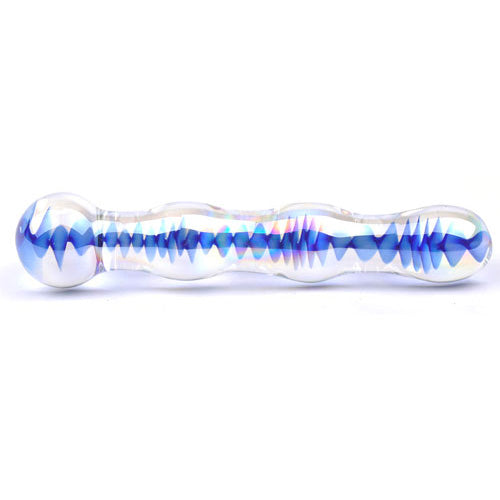 Vibrators, Sex Toy Kits and Sex Toys at Cloud9Adults - Blue Wavy Glass Dildo - Buy Sex Toys Online