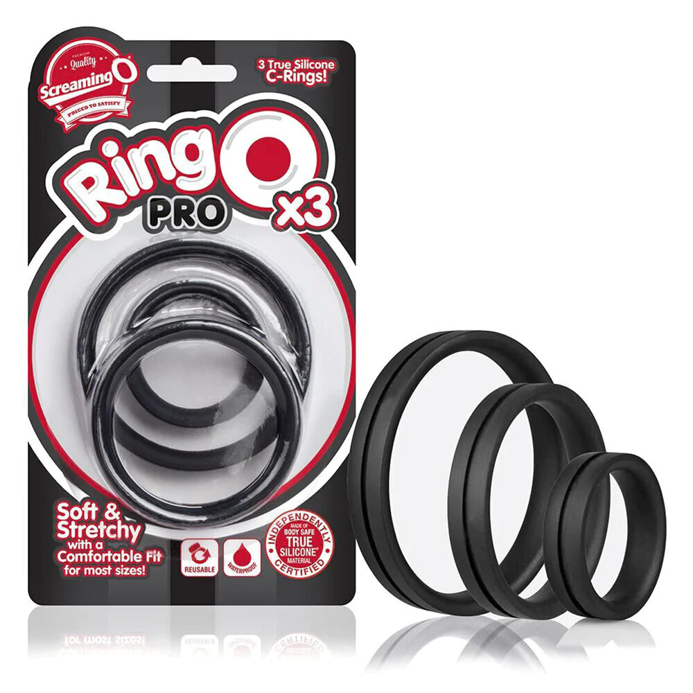 Vibrators, Sex Toy Kits and Sex Toys at Cloud9Adults - Screaming O RingO Pro X3 Cock Rings Black - Buy Sex Toys Online