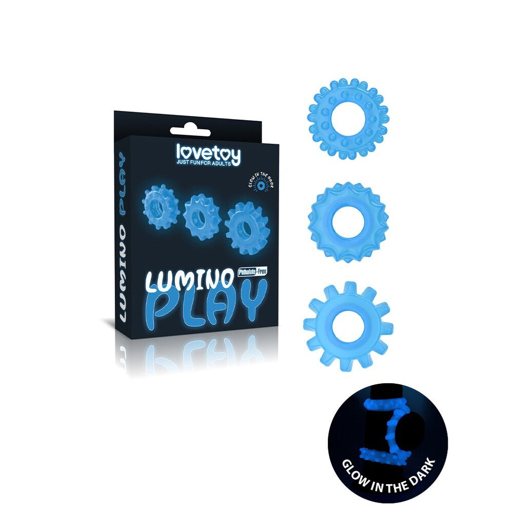 Vibrators, Sex Toy Kits and Sex Toys at Cloud9Adults - Lovetoy Glow In The Dark Lumino Play Cock Rings X3 - Buy Sex Toys Online