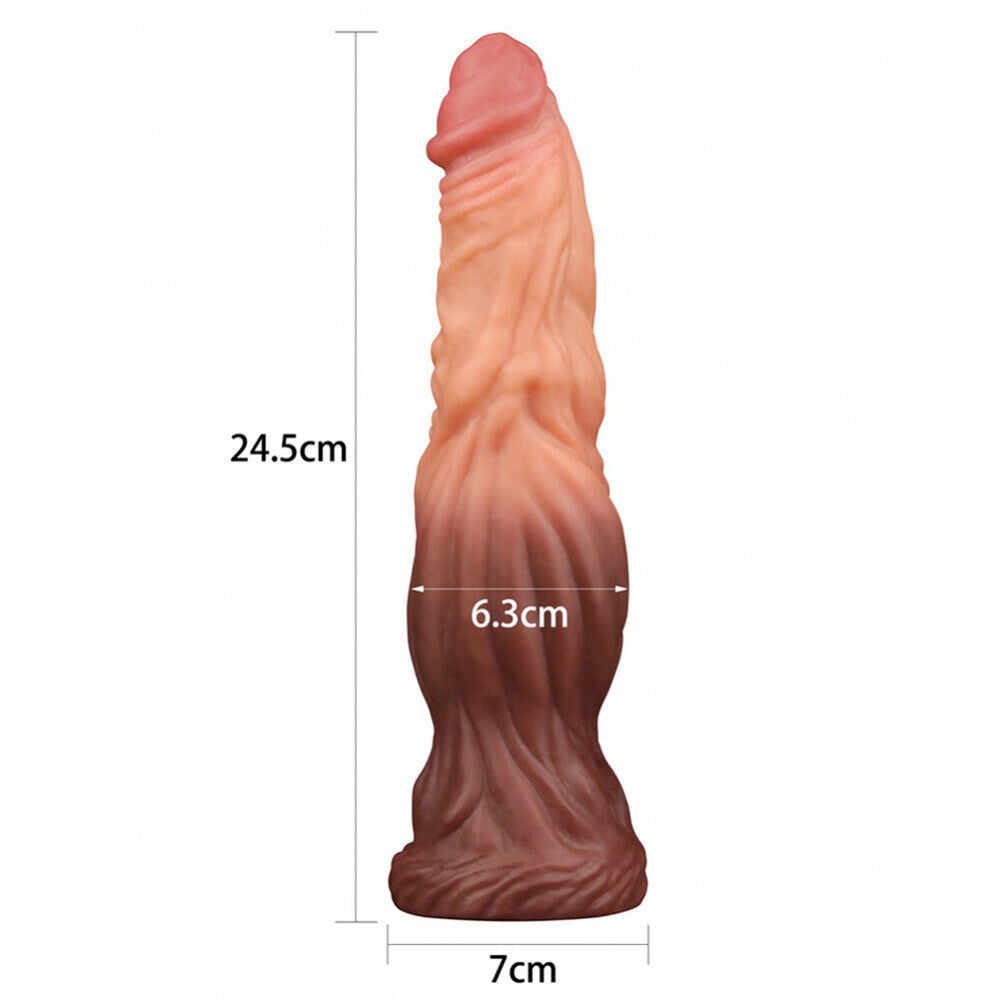 Vibrators, Sex Toy Kits and Sex Toys at Cloud9Adults - Lovetoy 9.5 Inch Dual Layered Silicone Cock Flesh Brown - Buy Sex Toys Online