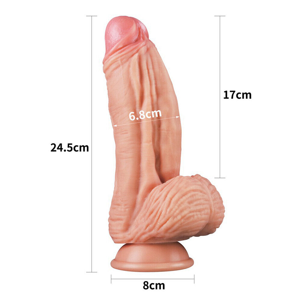 Vibrators, Sex Toy Kits and Sex Toys at Cloud9Adults - Lovetoy 10 Inch Dual Layered Silicone Cock - Buy Sex Toys Online