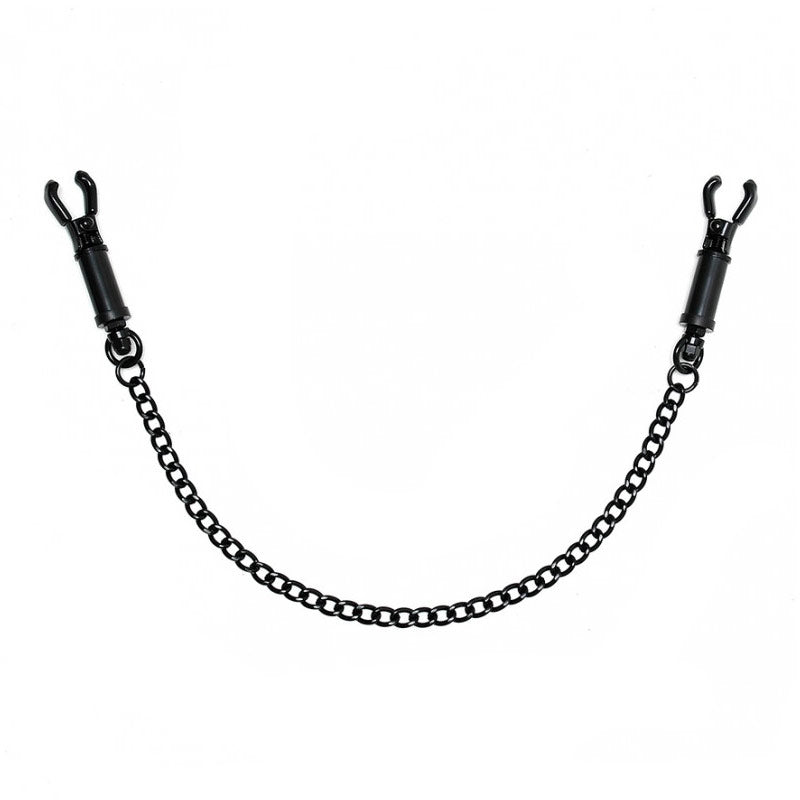 Vibrators, Sex Toy Kits and Sex Toys at Cloud9Adults - Black Metal Adjustable Nipple Clamps With Chain - Buy Sex Toys Online