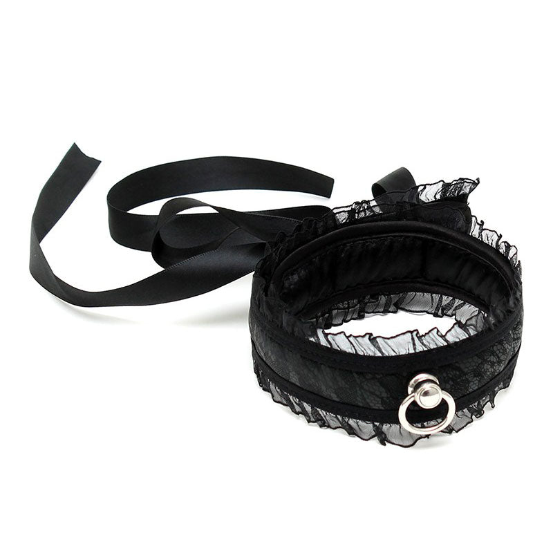 Vibrators, Sex Toy Kits and Sex Toys at Cloud9Adults - Satin Look Black Collar With O Ring - Buy Sex Toys Online