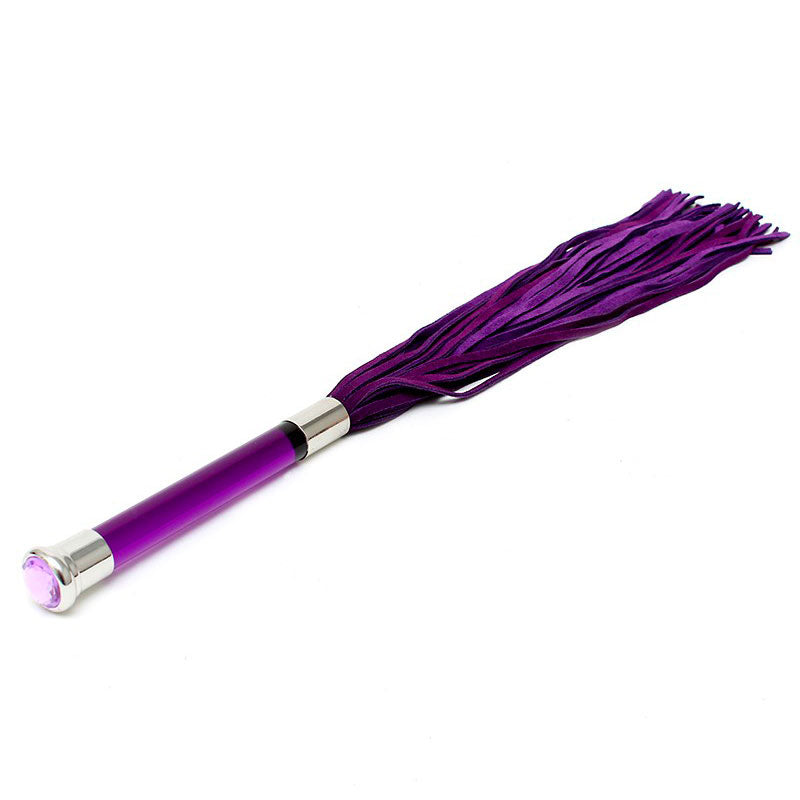 Vibrators, Sex Toy Kits and Sex Toys at Cloud9Adults - Purple Suede Flogger With Glass Handle And Crystal - Buy Sex Toys Online