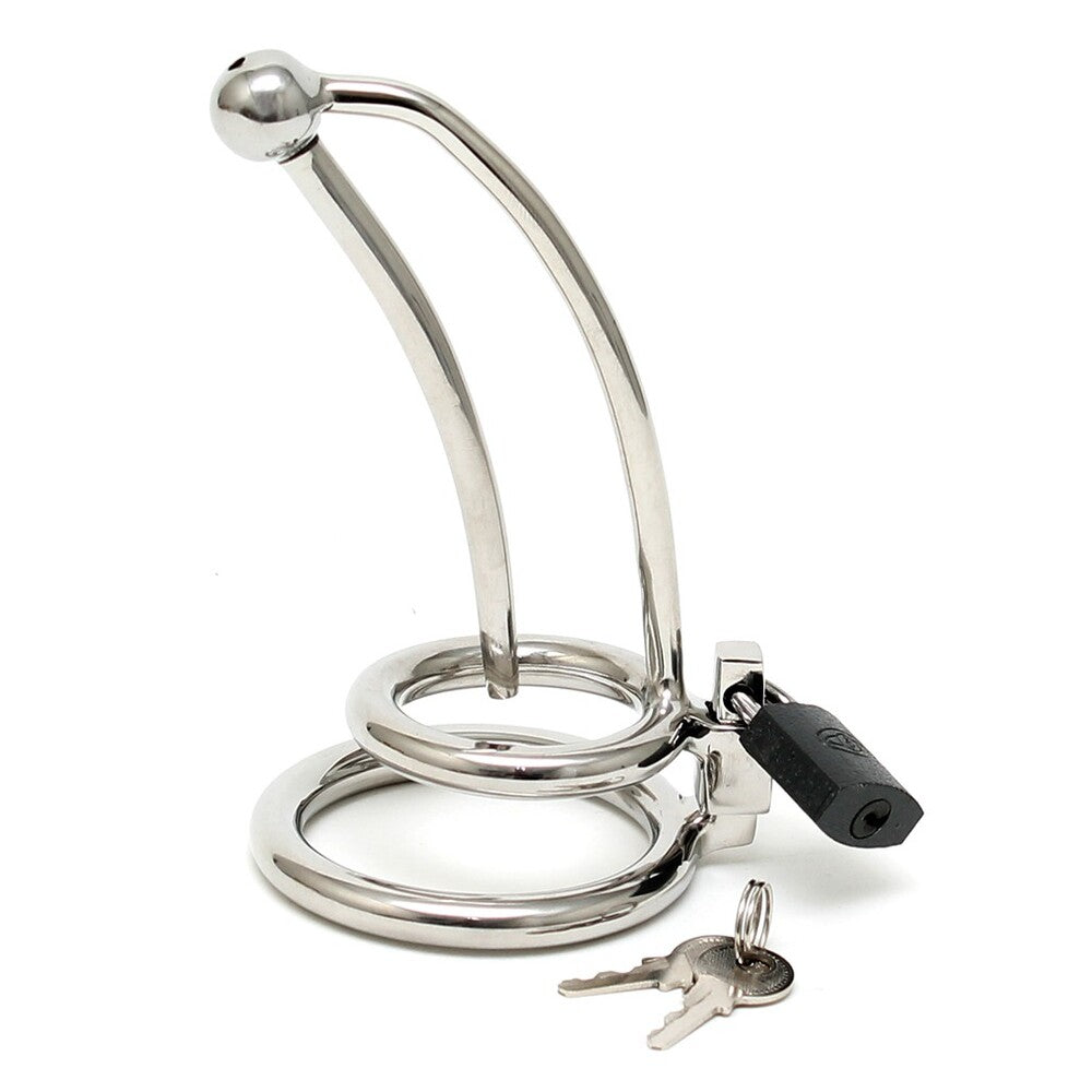 Vibrators, Sex Toy Kits and Sex Toys at Cloud9Adults - Chastity Penis Lock Curved With Urethral Tube - Buy Sex Toys Online