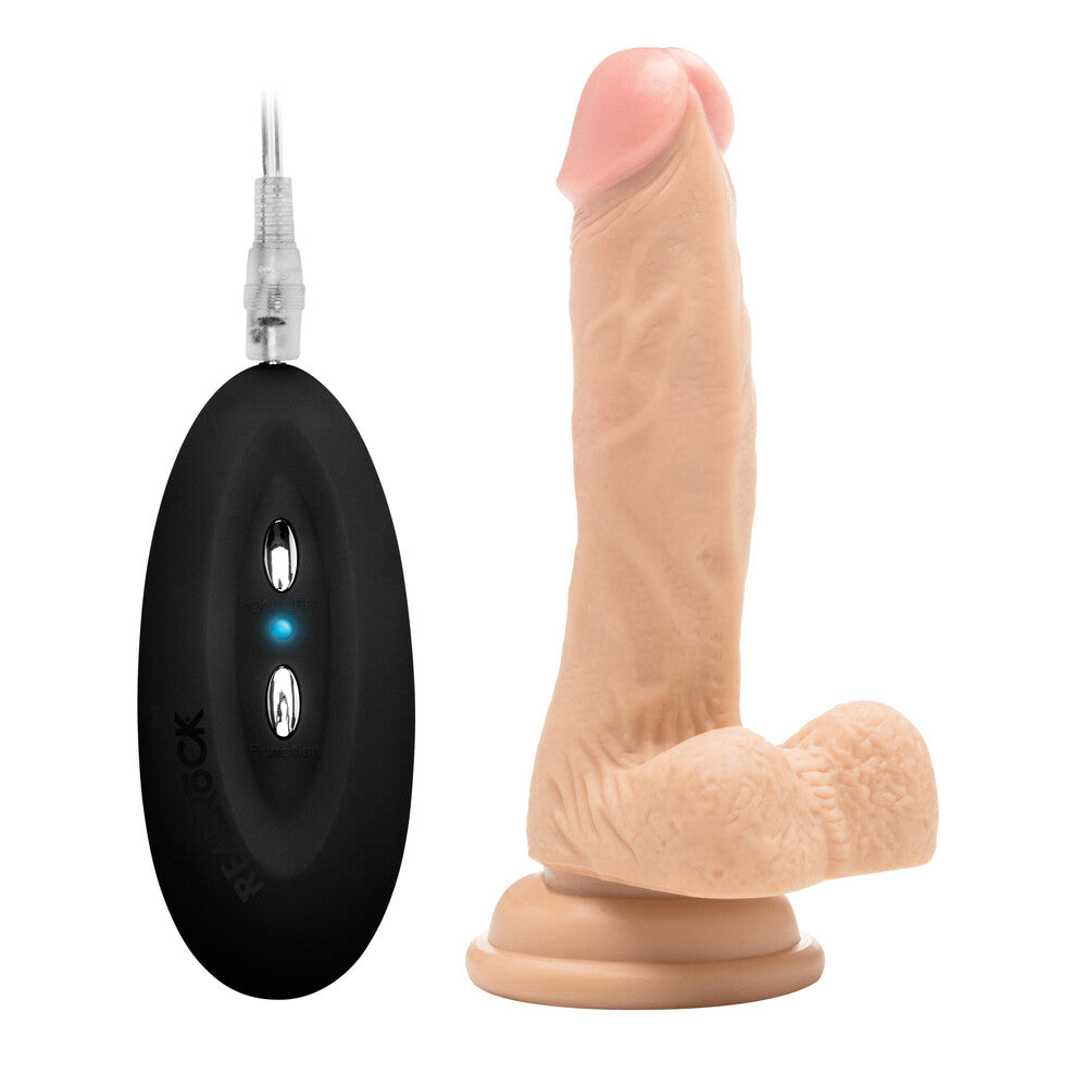 Vibrators, Sex Toy Kits and Sex Toys at Cloud9Adults - RealRock 7 Inch Vibrating Realistic Cock With Scrotum - Buy Sex Toys Online