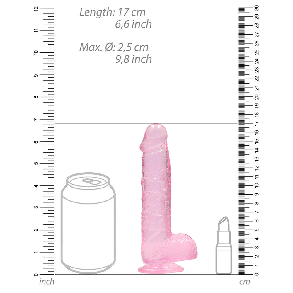 Vibrators, Sex Toy Kits and Sex Toys at Cloud9Adults - RealRock 6 Inch Pink Realistic Crystal Clear Dildo - Buy Sex Toys Online